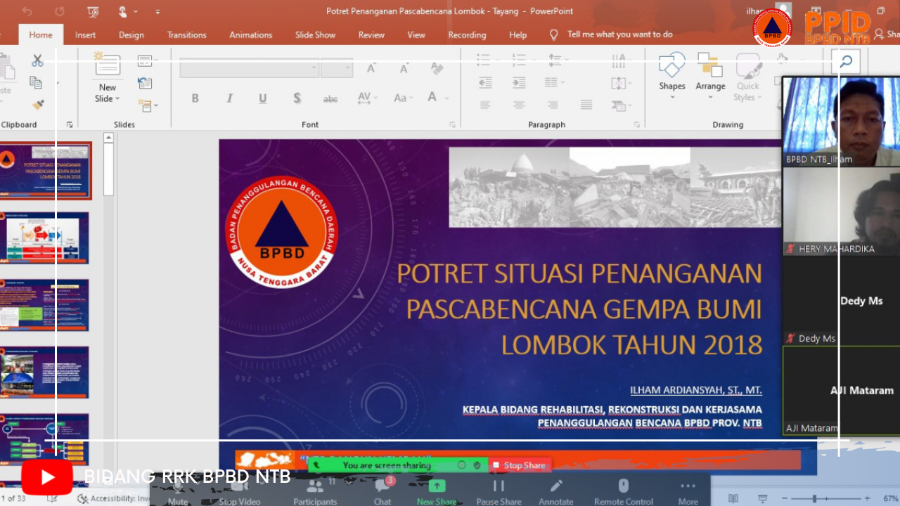 Aliansi Jurnalis Independen Mataram bekerjasama dengan Yayasan Sheep Indonesia mengadakan kegiatan Workshop Penyusunan Panduan Peliputan dan Penulisan Pemulihan Pascabencana Lombok