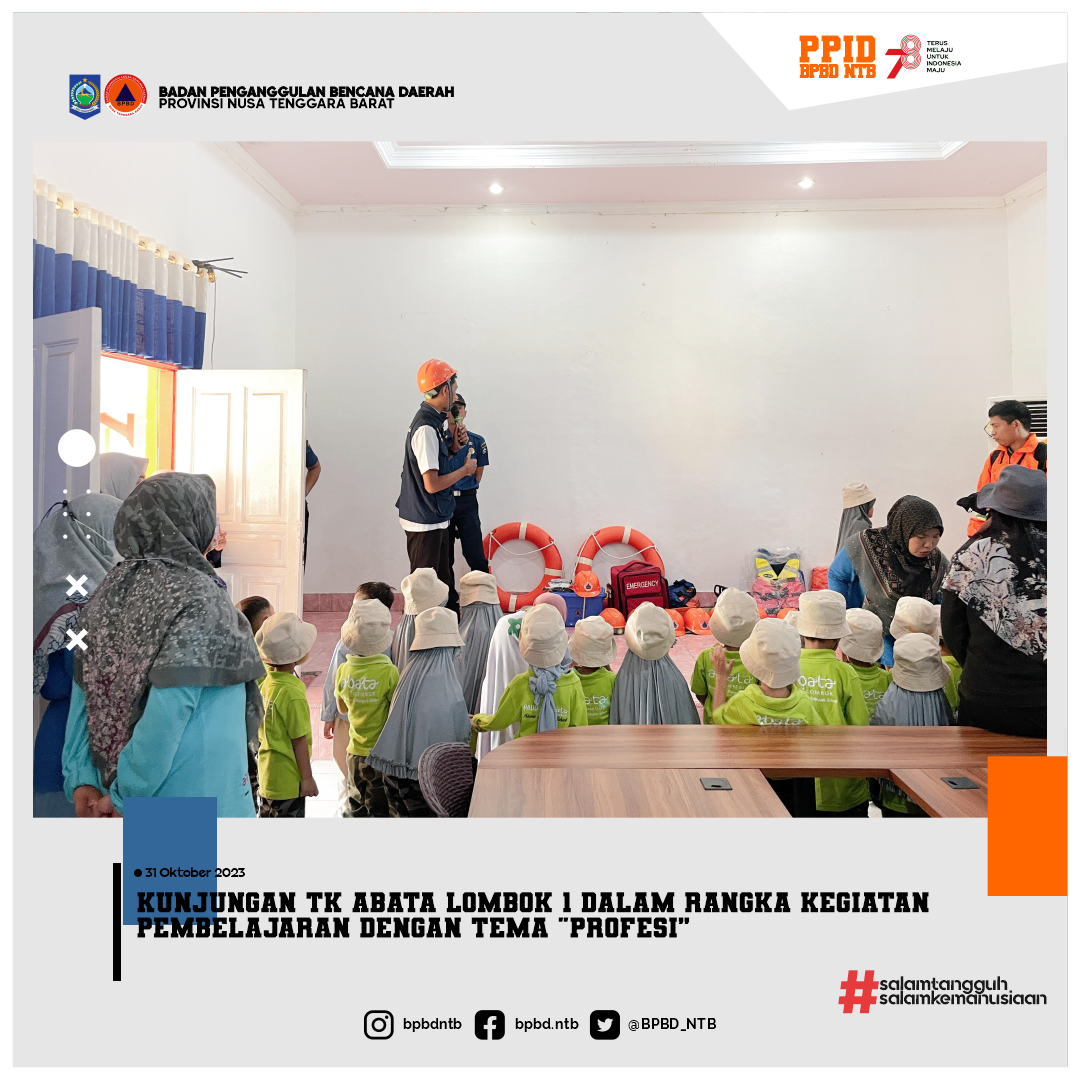 Kunjungan TK Abata Lombok 1 dalam Rangka Kegiatan Pembelajaran dengan tema "Profesi"