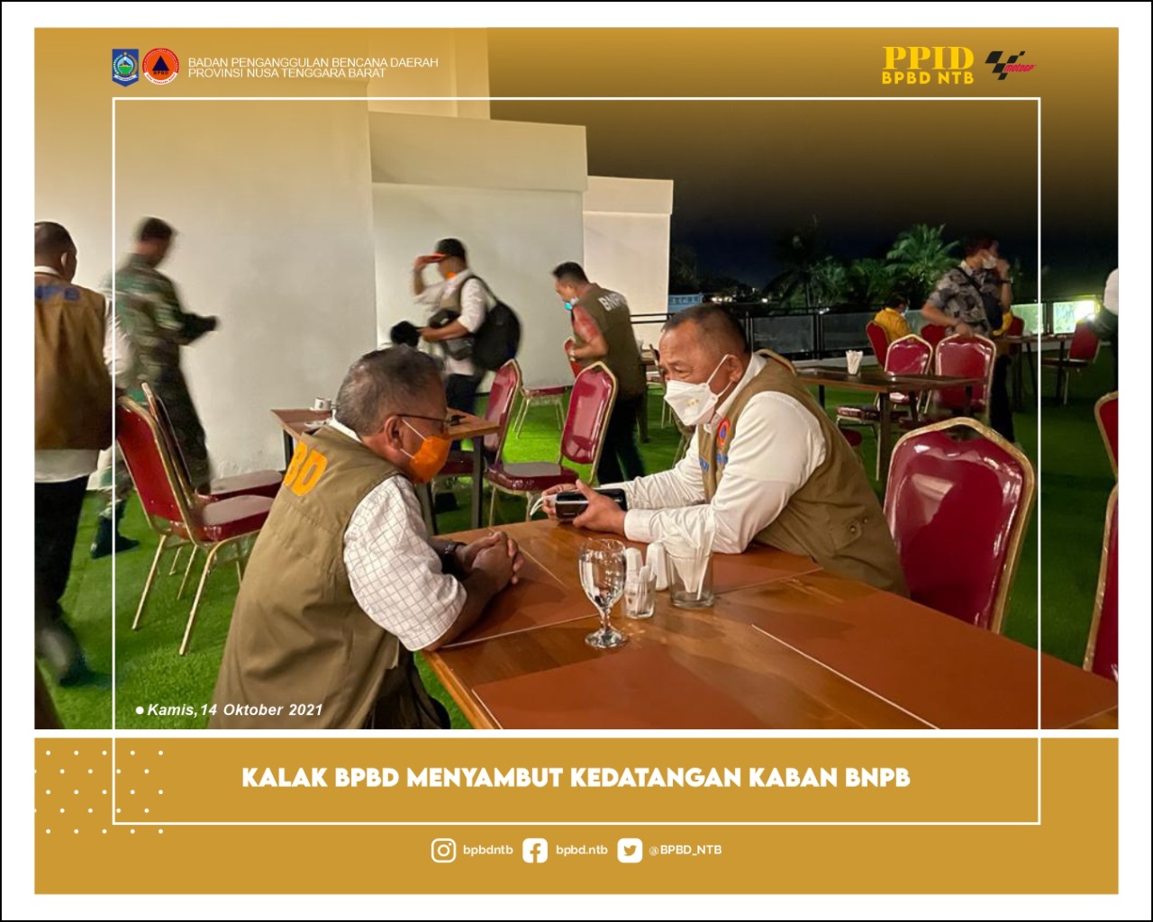 Kepala Pelaksana BPBD Provinsi NTB Menyambut Kedatangan Kepala BNPB