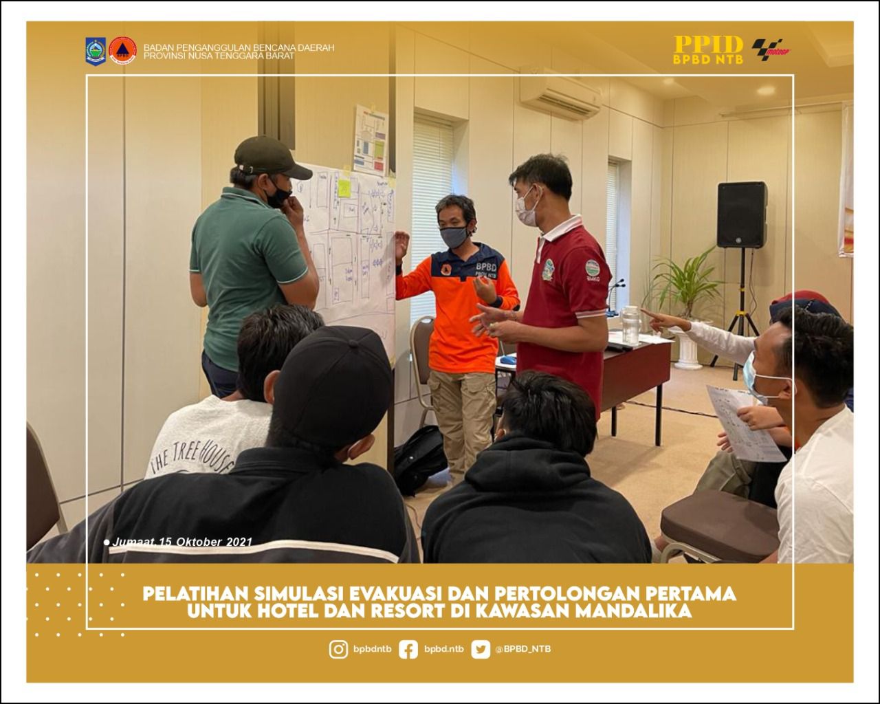 Rangkaian Kegiatan Hari Ke-3 Pelatihan Evakuasi dan Pertolongan Pertama Hotel Dan Resort Kawasan Mandalika