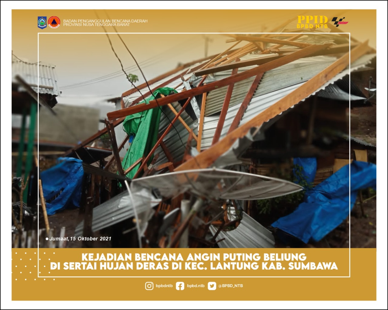 Laporan Kejadian Bencana Cuaca Ekstrem Puting Beliung Lantung Sumbawa