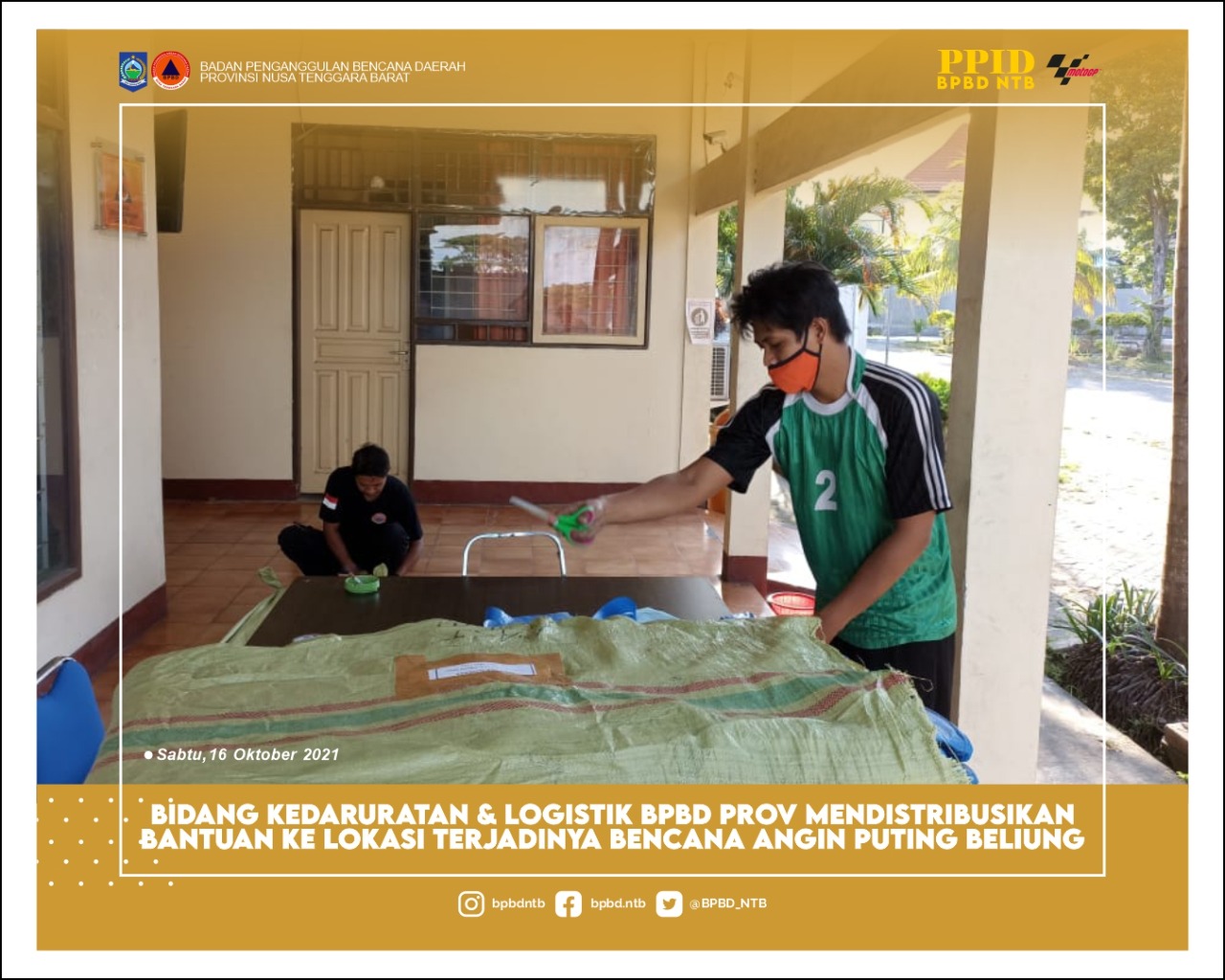 Bantuan Logistik Korban Terdampak Angin Puting Beliung