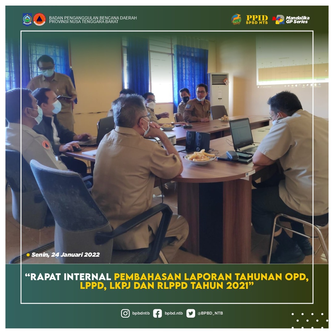 Rapat Internal Penyempurnaan Laporan Tahunan OPD, LPPD, LKPJ Dan RLPPD Tahun 2021 (Senin, 24 Januari 2022)