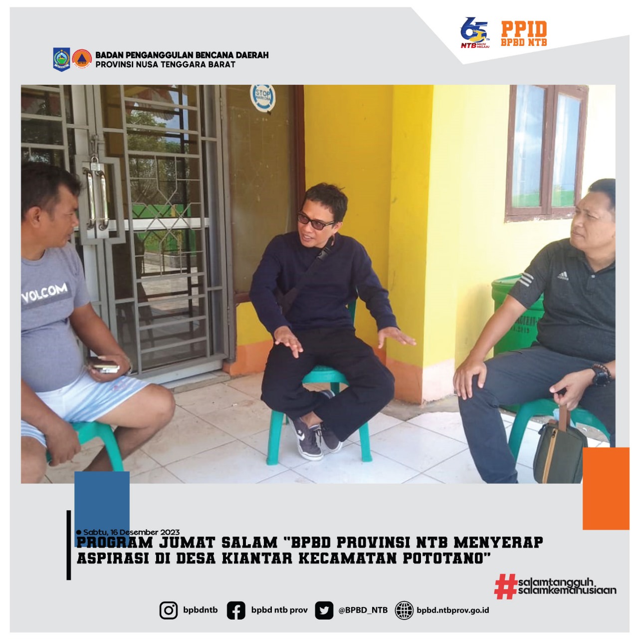 Program Jumat Salam “BPBD Provinsi NTB Menyerap Aspirasi Di Desa Kiantar Kecamatan Poto Tano”