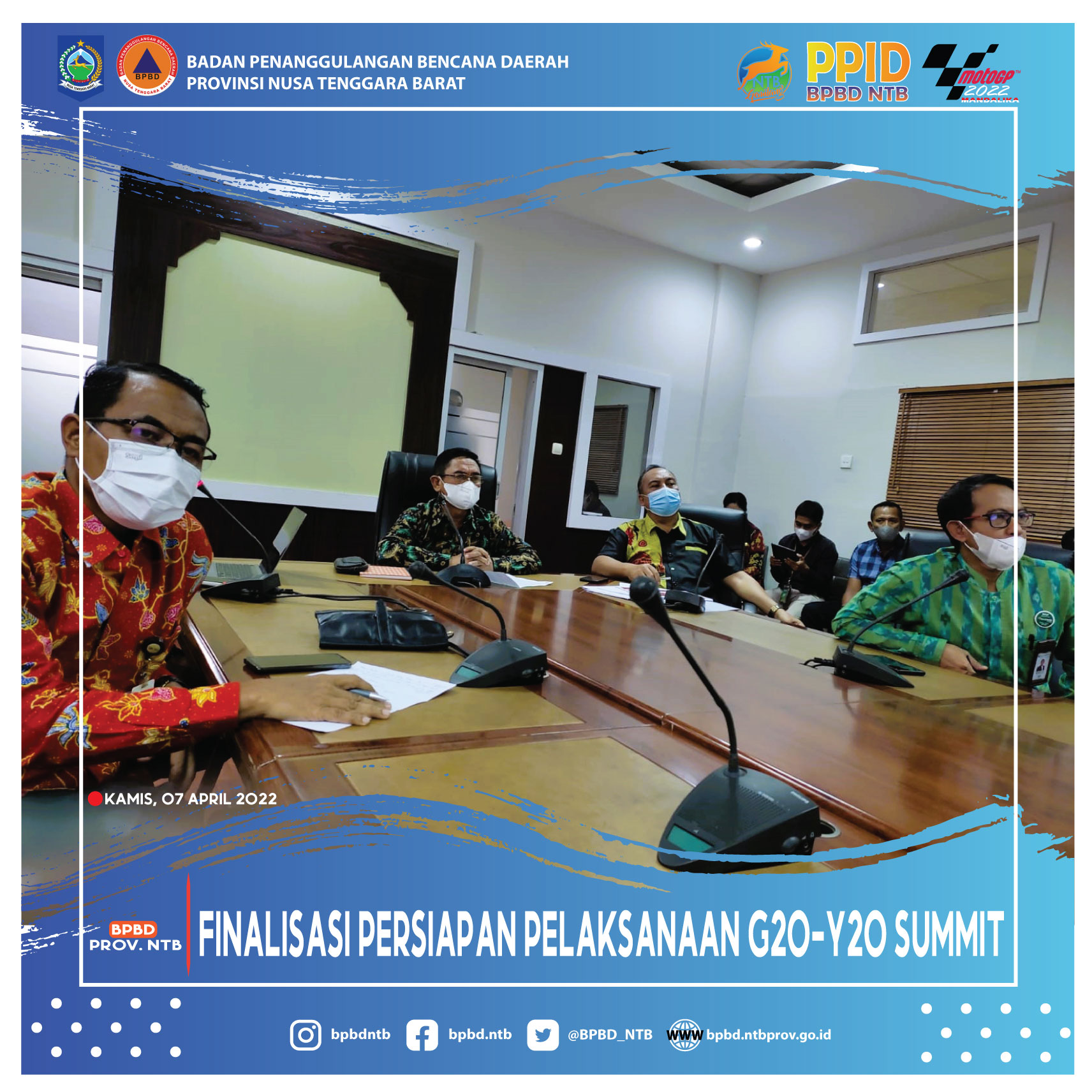 Finalisasi Persiapan Pelaksanaan G20-Y20 Summit (Kamis, 07 April 2022)