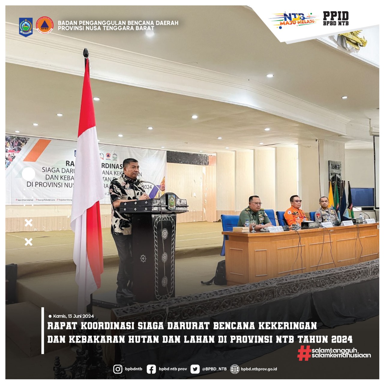 Rapat Koordinasi Siaga Darurat Bencana Kekeringan dan Kebakaran Hutan dan Lahan di Provinsi NTB Tahun 2024