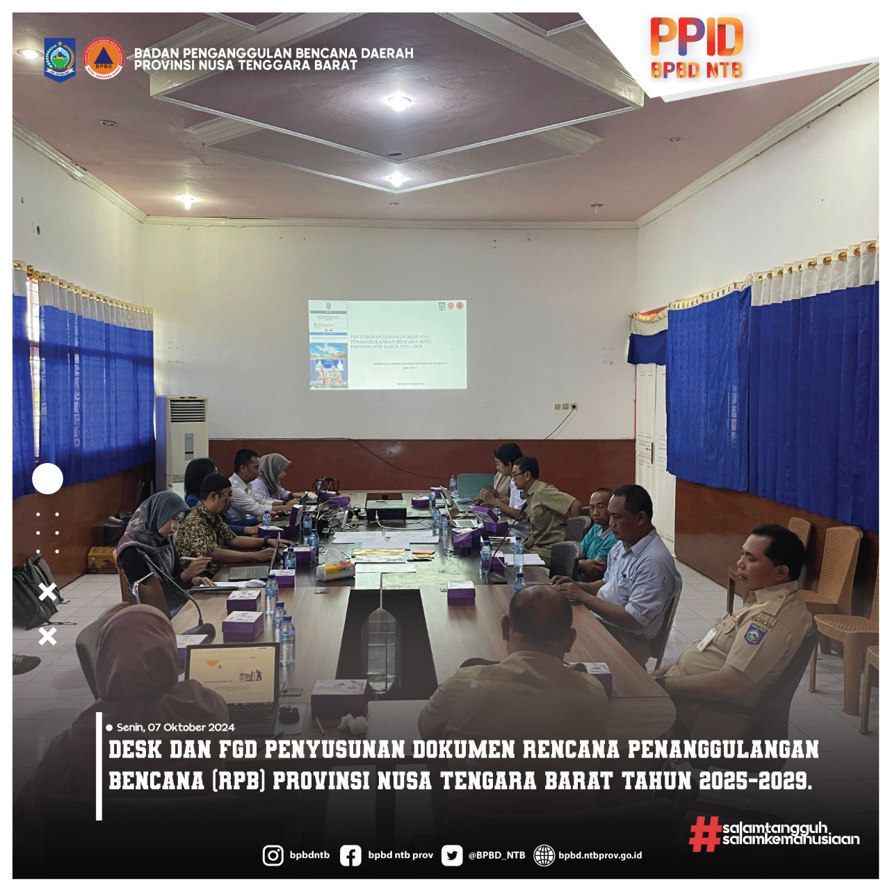 Desk dan FGD Penyusunan dokumen Rencana Penanggulangan Bencana (RPB) Provinsi Nusa Tengara Barat tahun 2025-2029.