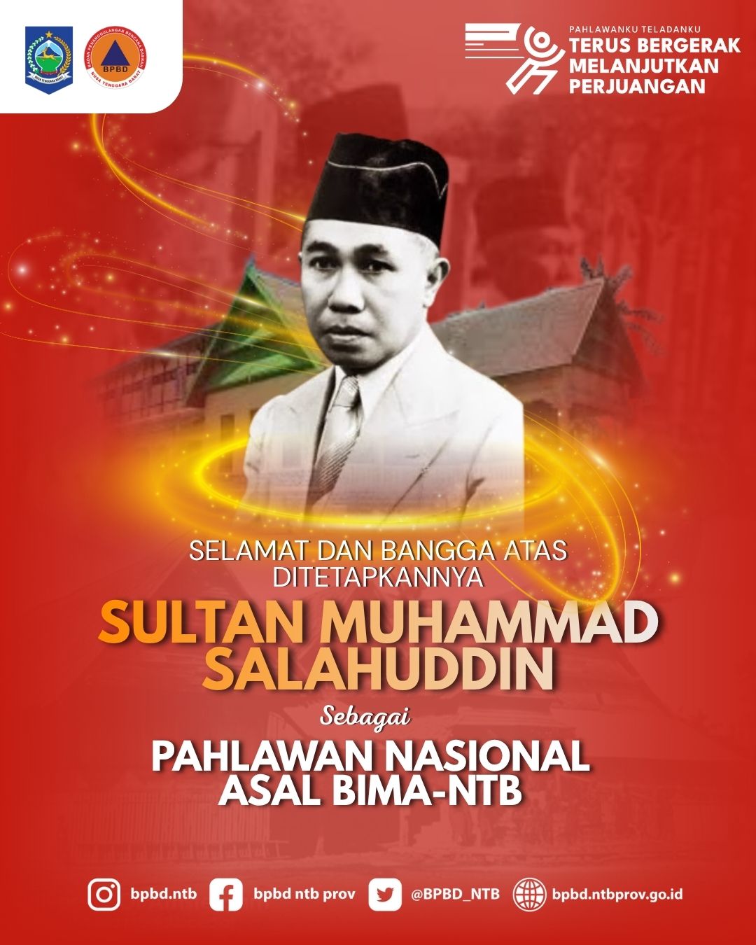 UCAPAN SELAMAT & KEBANGGAAN ATAS PENETAPAN SULTAN MUHAMMAD SALAHUDDIN SEBAGAI PAHLAWAN NASIONAL