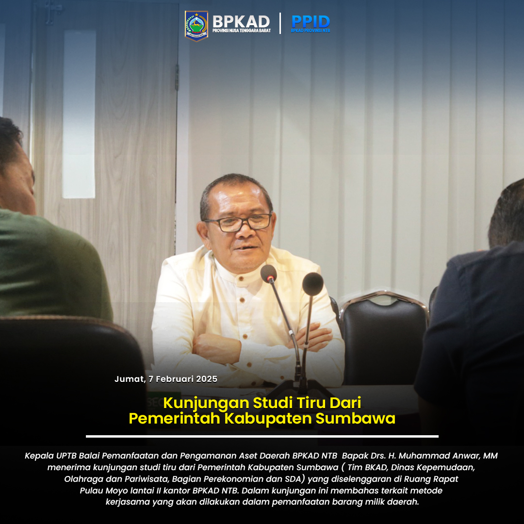 kunjungan studi tiru dari Pemerintah Kabupaten Sumbawa