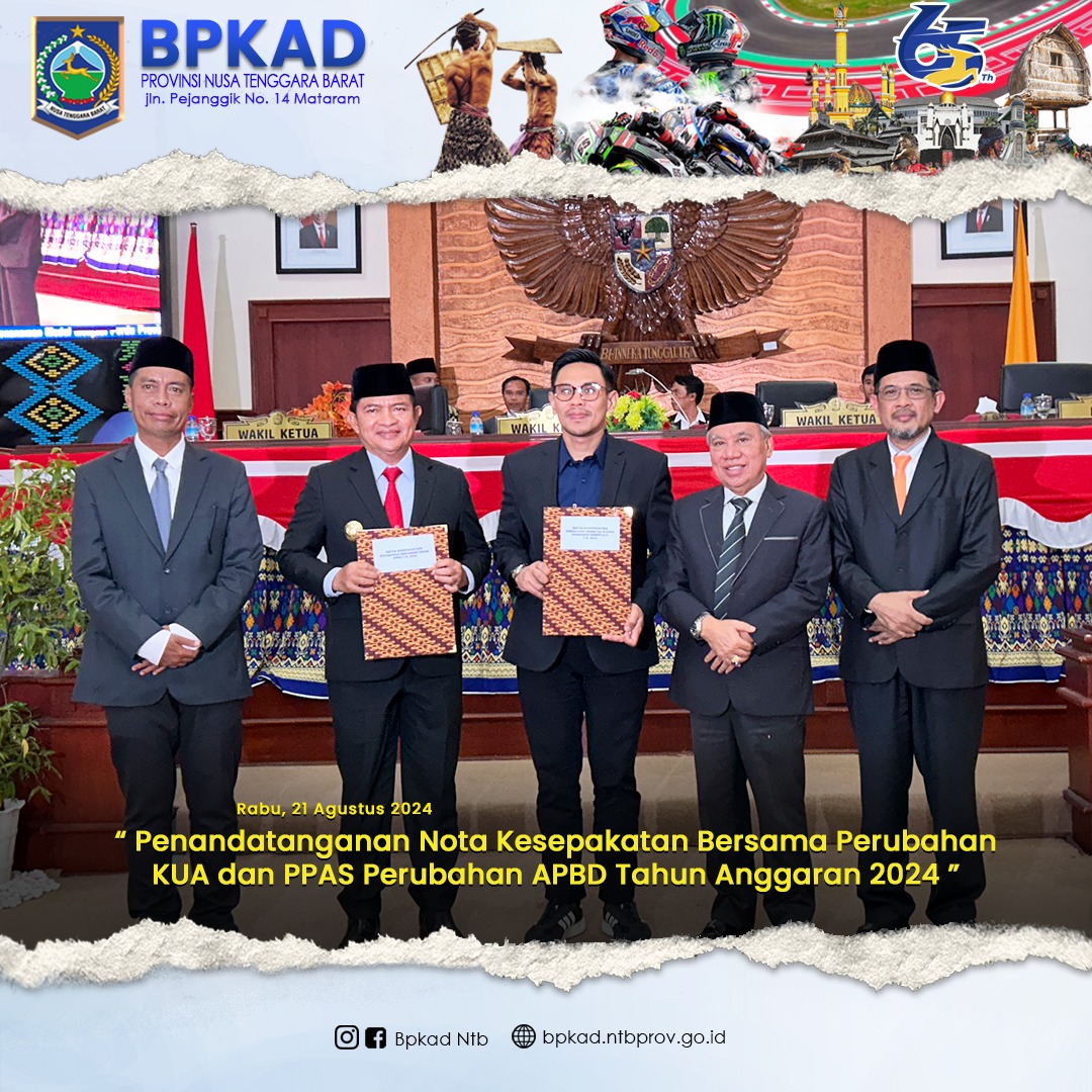 Penandatanganan Nota Kesepakatan Bersama Perubahan KUA dan PPAS Tahun Anggaran 2024