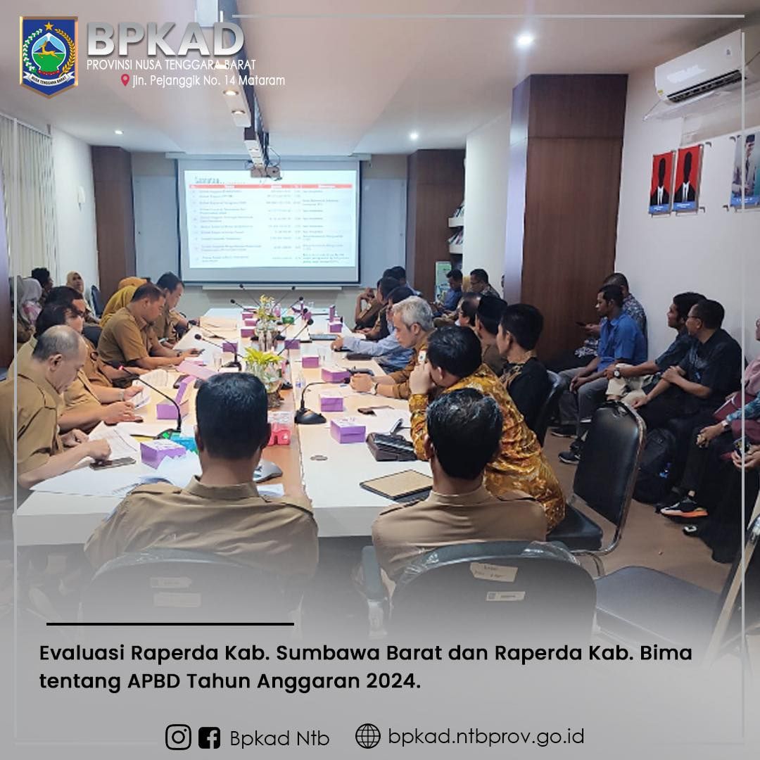 Evaluasi Raperda Kab. Sumbawa Barat dan Raperda Kab. Bima tentang APBD Tahun Anggaran 2024