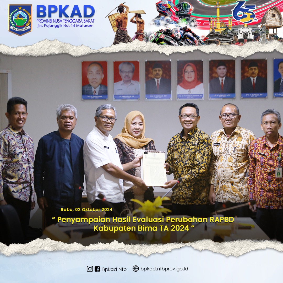 Penyampaian Hasil Evaluasi Perubahan RAPBD Kabupaten Bima TA 2024