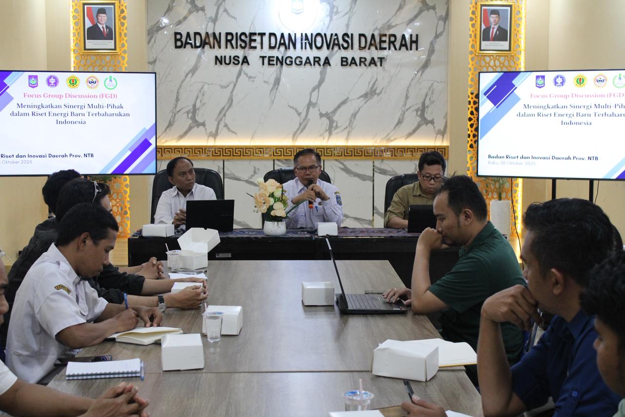 BRIDA NTB Gelar FGD Dorong Sinergi Multi-Pihak dalam Riset Energi Baru Terbarukan