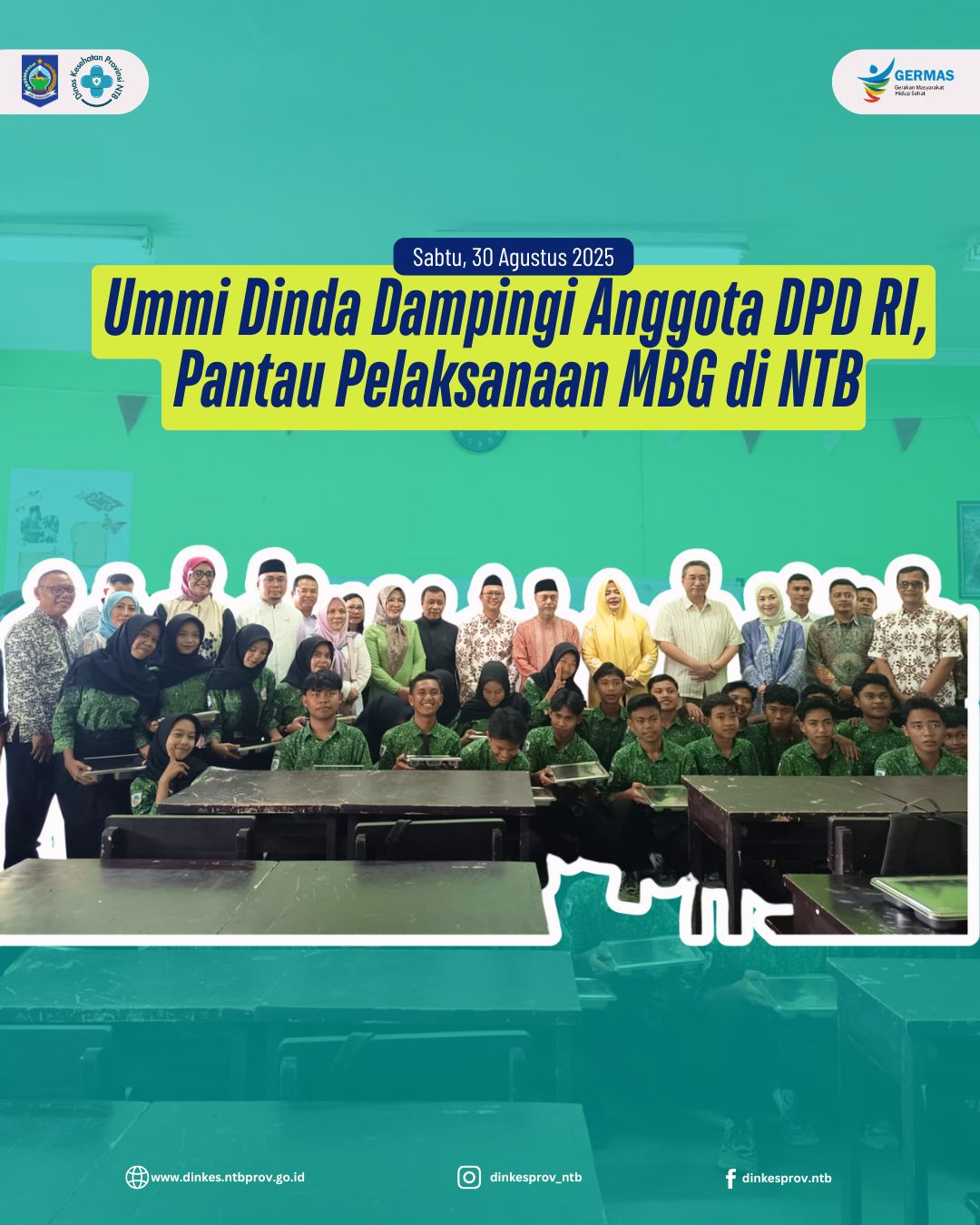 Ummi Dinda Dampingi Anggota DPD RI, Pantau Pelaksanaan MBG di NTB