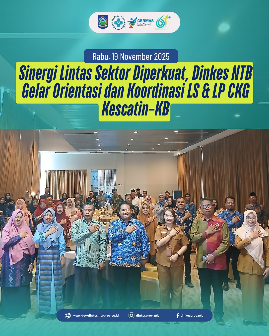Sinergi Lintas Sektor Diperkuat, Dinkes NTB Gelar Orientasi dan Koordinasi LS & LP CKG Kescatin–KB