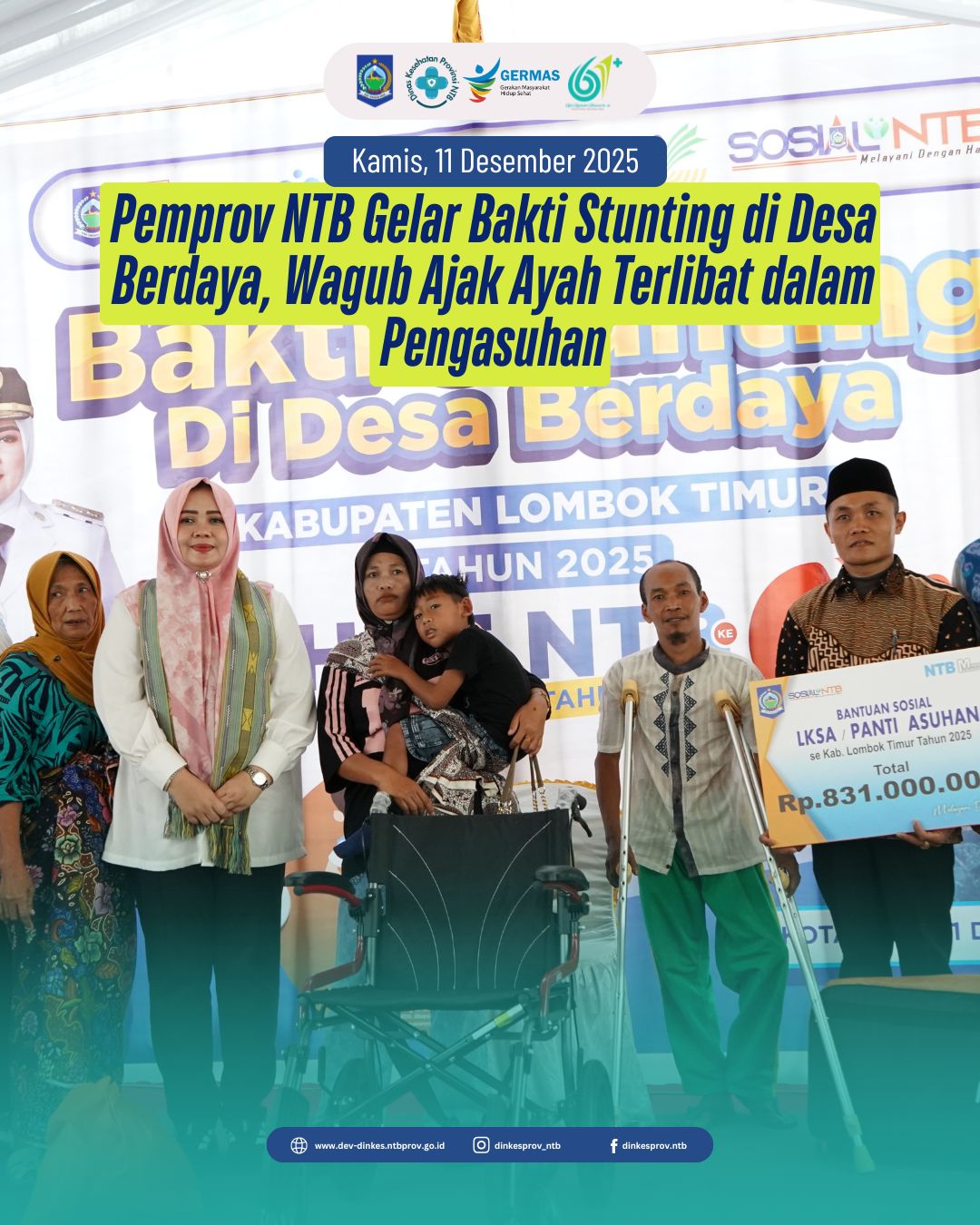 Pemprov NTB Gelar Bakti Stunting di Desa Berdaya, Wagub Ajak Ayah Terlibat dalam Pengasuhan