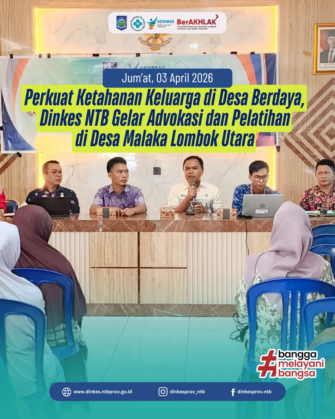 Perkuat Ketahanan Keluarga di Desa Berdaya, Dinas Kesatan Provinsi NTB Gelar Advokasi dan Pelatihan di Desa Malaka Lombok Utara