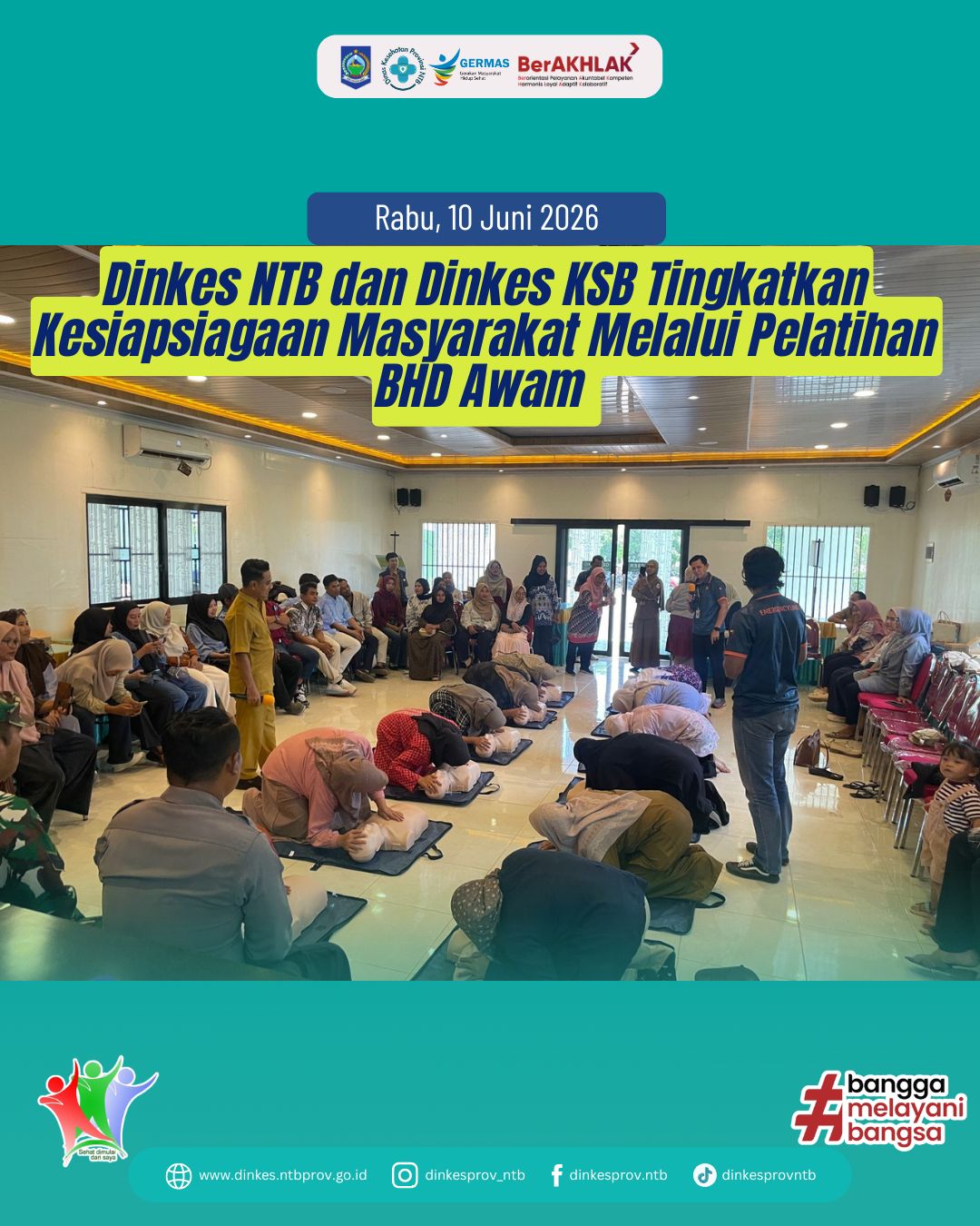 Dinas Kesehatan Provinsi NTB dan Dinkes KSB Tingkatkan Kesiapsiagaan Masyarakat Melalui Pelatihan BHD Awam