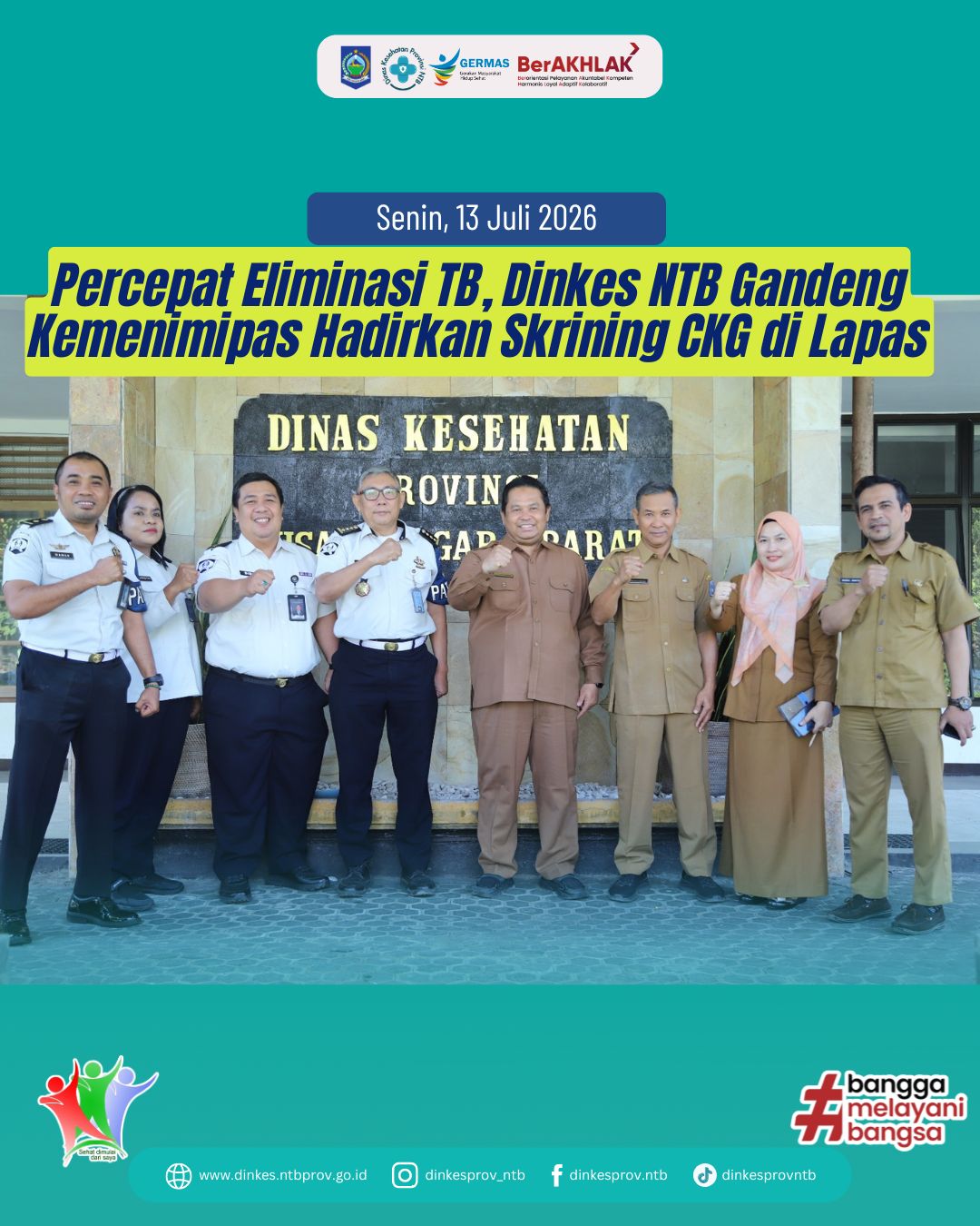 Percepat Eliminasi TB, Dinkes NTB Gandeng Kemenimipas Hadirkan Skrining CKG di Lapas