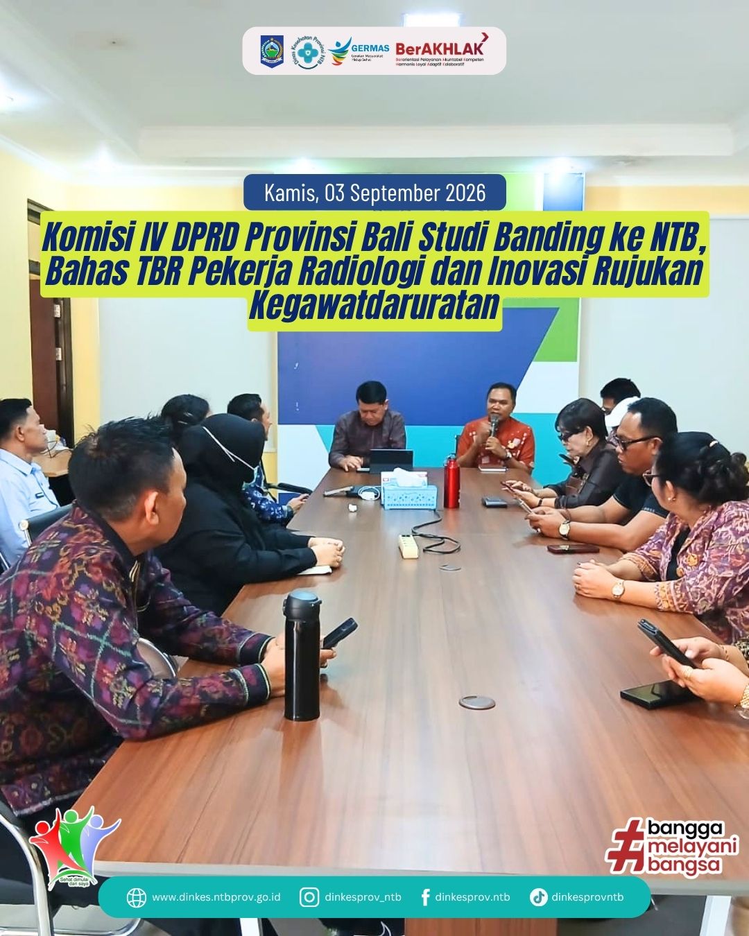 Komisi IV DPRD Provinsi Bali Studi Banding ke NTB, Bahas TBR Pekerja Radiologi dan Inovasi Rujukan Kegawatdaruratan