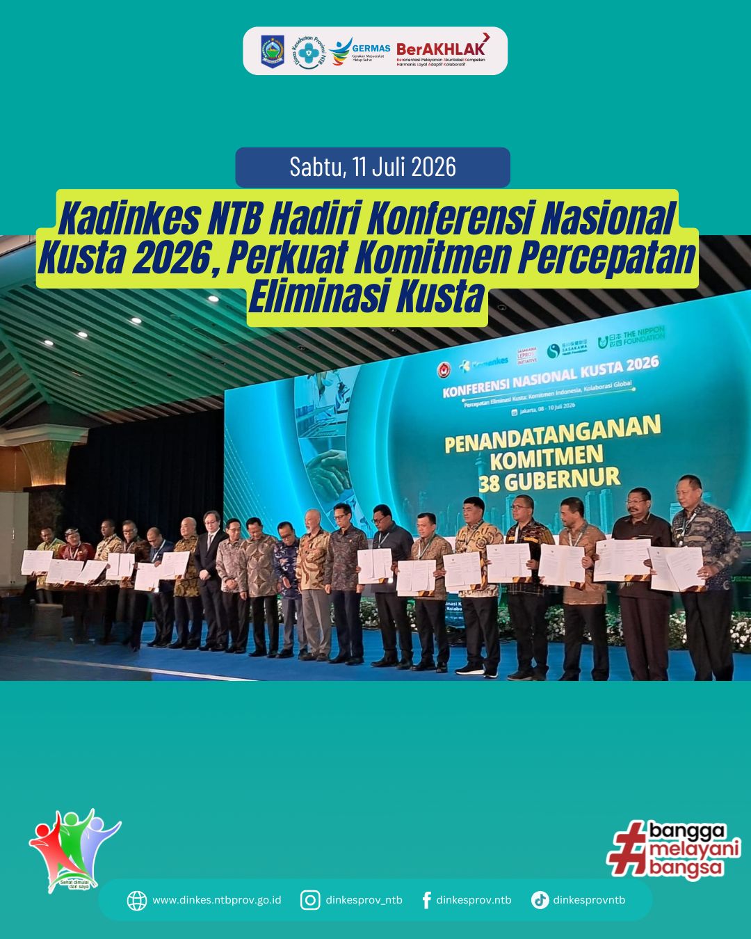 Kepala Dinas Kesehatan Provinsi NTB Hadiri Konferensi Nasional Kusta 2026, Perkuat Komitmen Percepatan Eliminasi Kusta