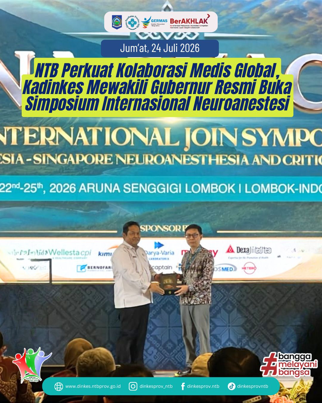 NTB Perkuat Kolaborasi Medis Global, Kadinkes Mewakili Gubernur Resmi Buka Simposium Internasional Neuroanestesi