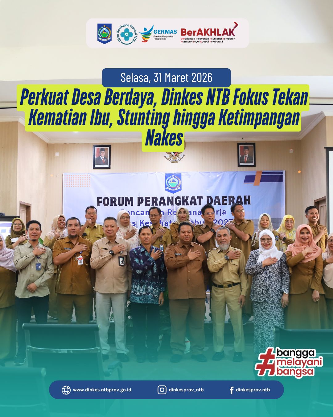Dukung Desa Berdaya, Dinkes NTB Fokus Tekan Kematian Ibu, Stunting hingga