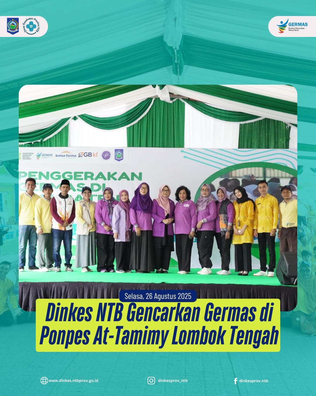 Dinkes NTB Gencarkan Germas di Ponpes At Tamimy Lombok Tengah