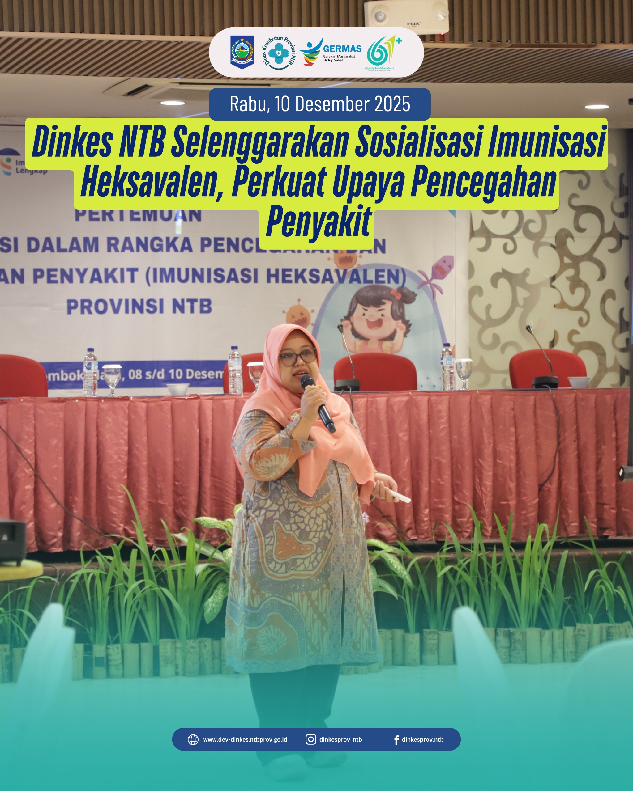 Dinkes NTB Selenggarakan Sosialisasi Imunisasi Heksavalen, Perkuat Upaya Pencegahan Penyakit