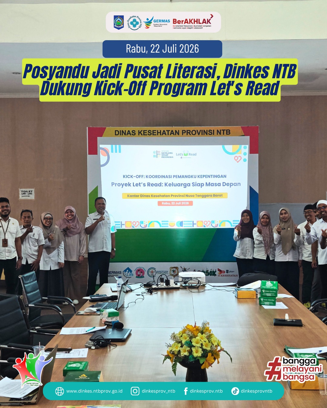 Posyandu Jadi Pusat Literasi, Dinkes NTB Dukung Kick-Off Program Let's Read