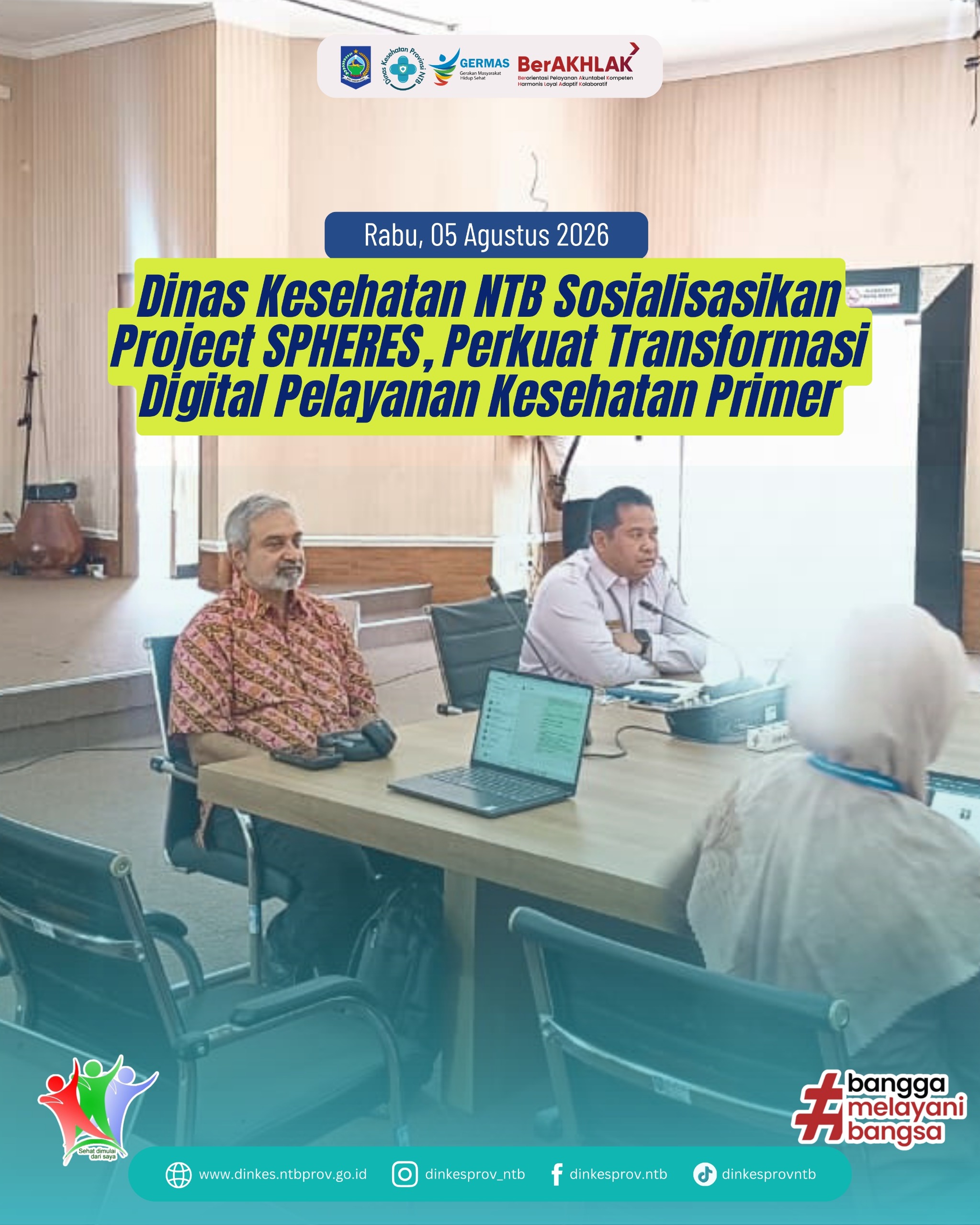 Dinas Kesehatan NTB Sosialisasikan Project SPHERES, Perkuat Transformasi Digital Pelayanan Kesehatan Primer