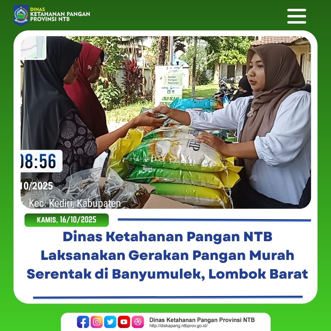 Dinas Ketahanan Pangan NTB Laksanakan Gerakan Pangan Murah Serentak di Banyumulek, Lombok Barat