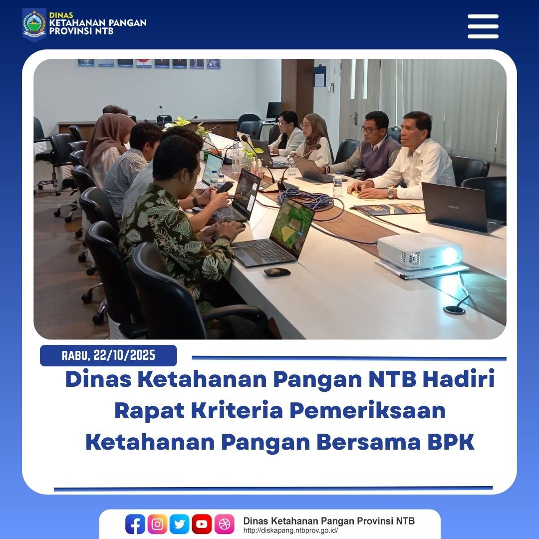 DKP NTB Hadiri Rapat Kriteria Pemeriksaan Ketahanan Pangan Bersama BPK