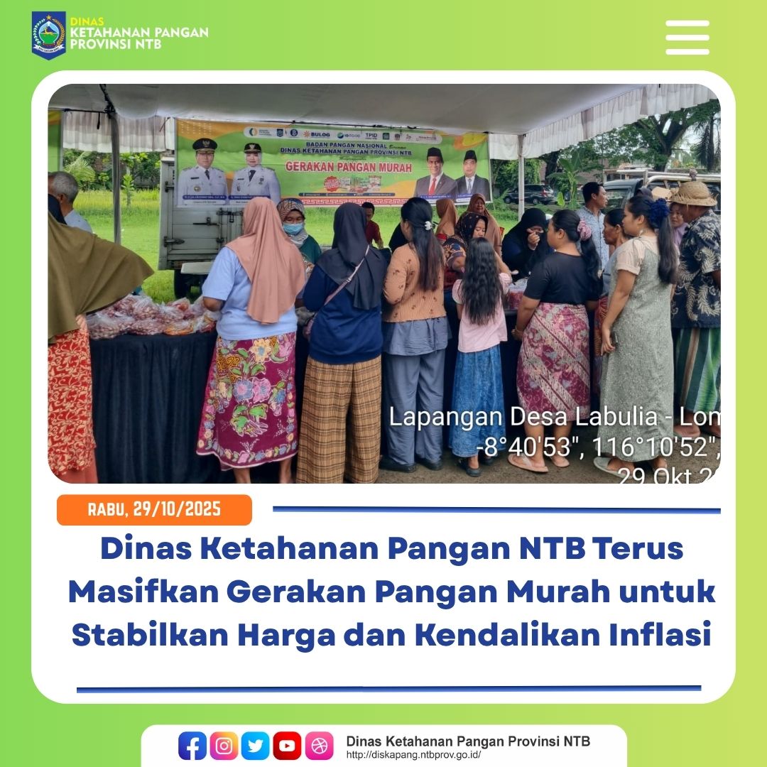 DKP NTB Terus Masifkan Gerakan Pangan Murah untuk Stabilkan Harga dan Kendalikan Inflasi