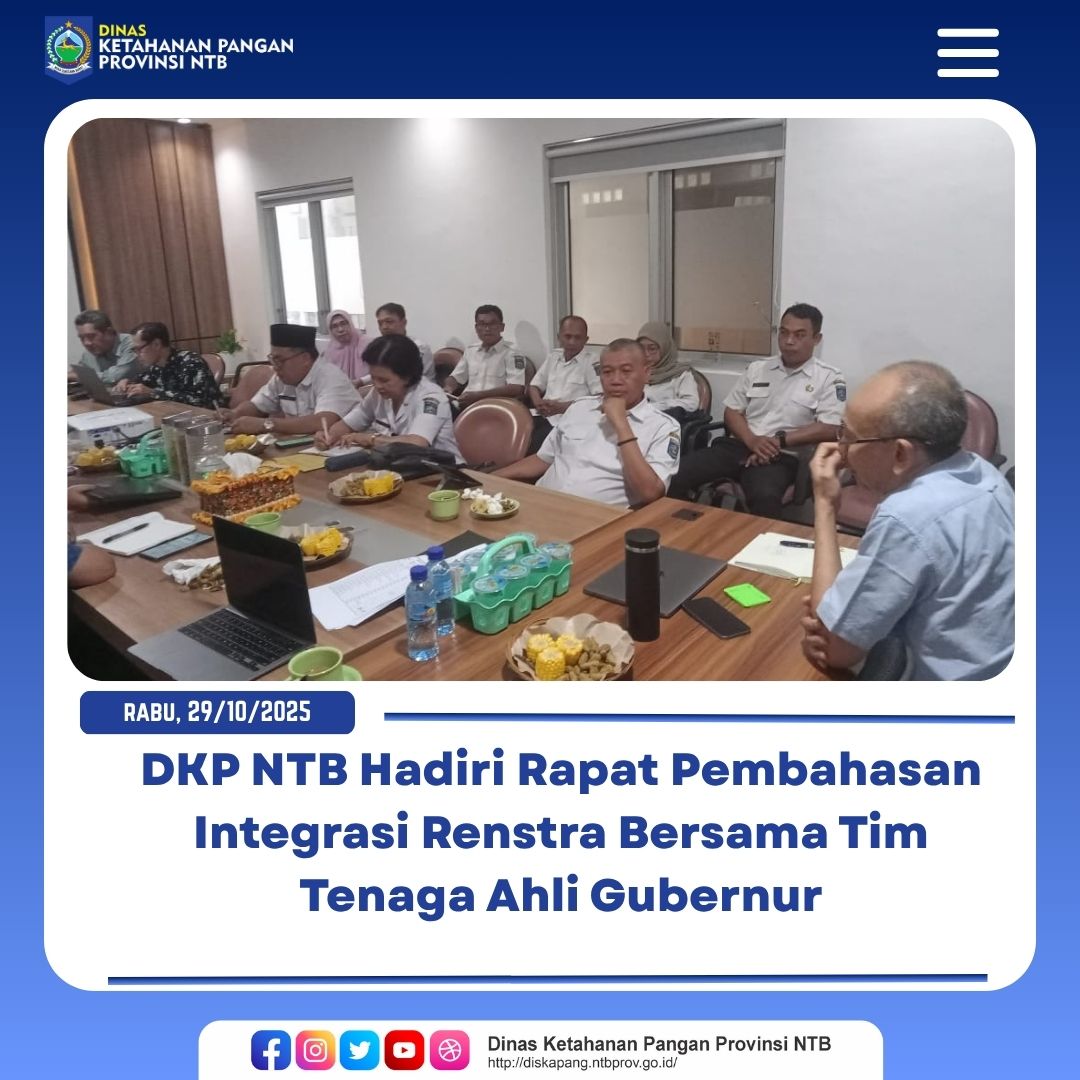 DKP NTB Hadiri Rapat Pembahasan Integrasi Renstra Bersama Tim Tenaga Ahli Gubernur