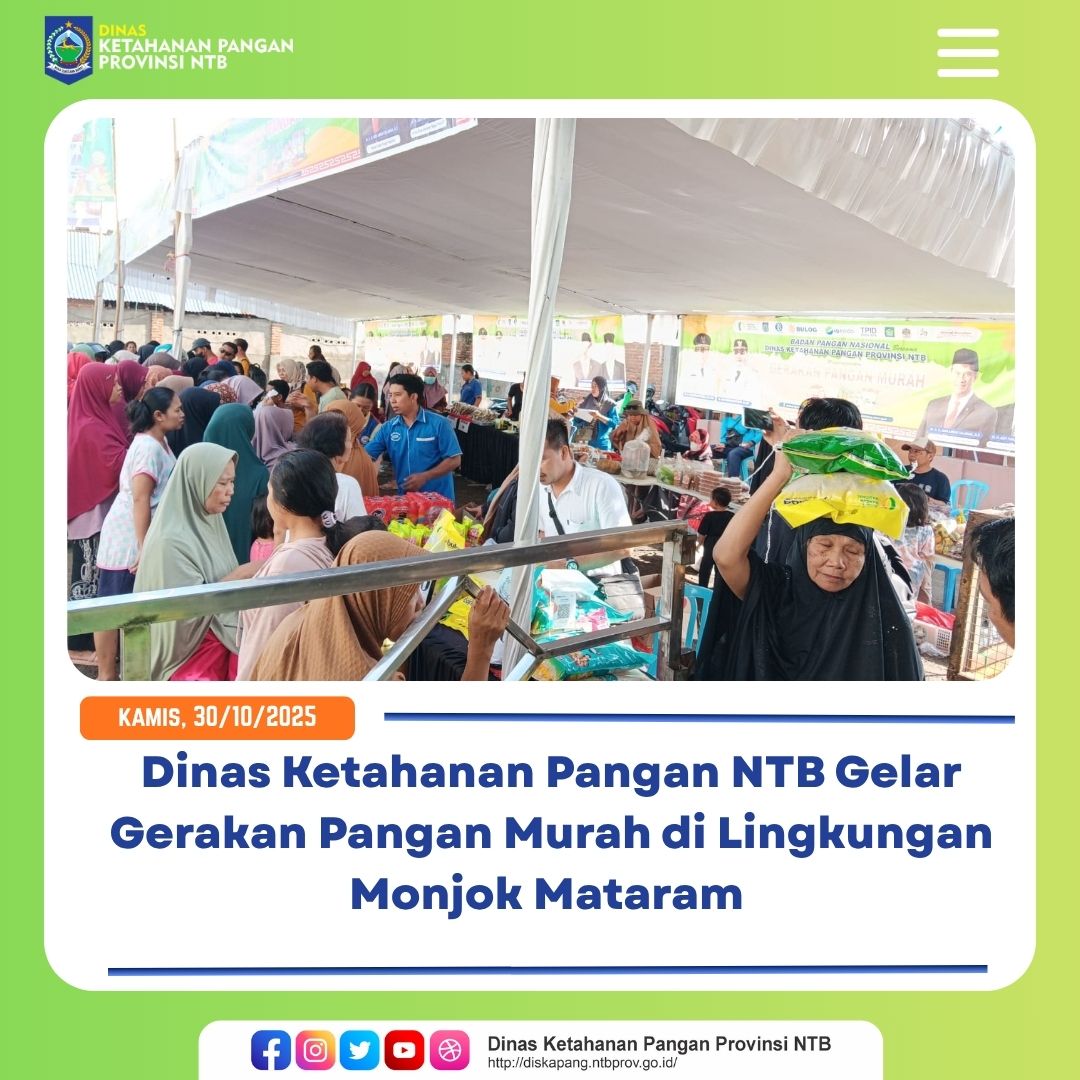 Dinas Ketahanan Pangan NTB Gelar Gerakan Pangan Murah di Lingkungan Monjok Mataram 