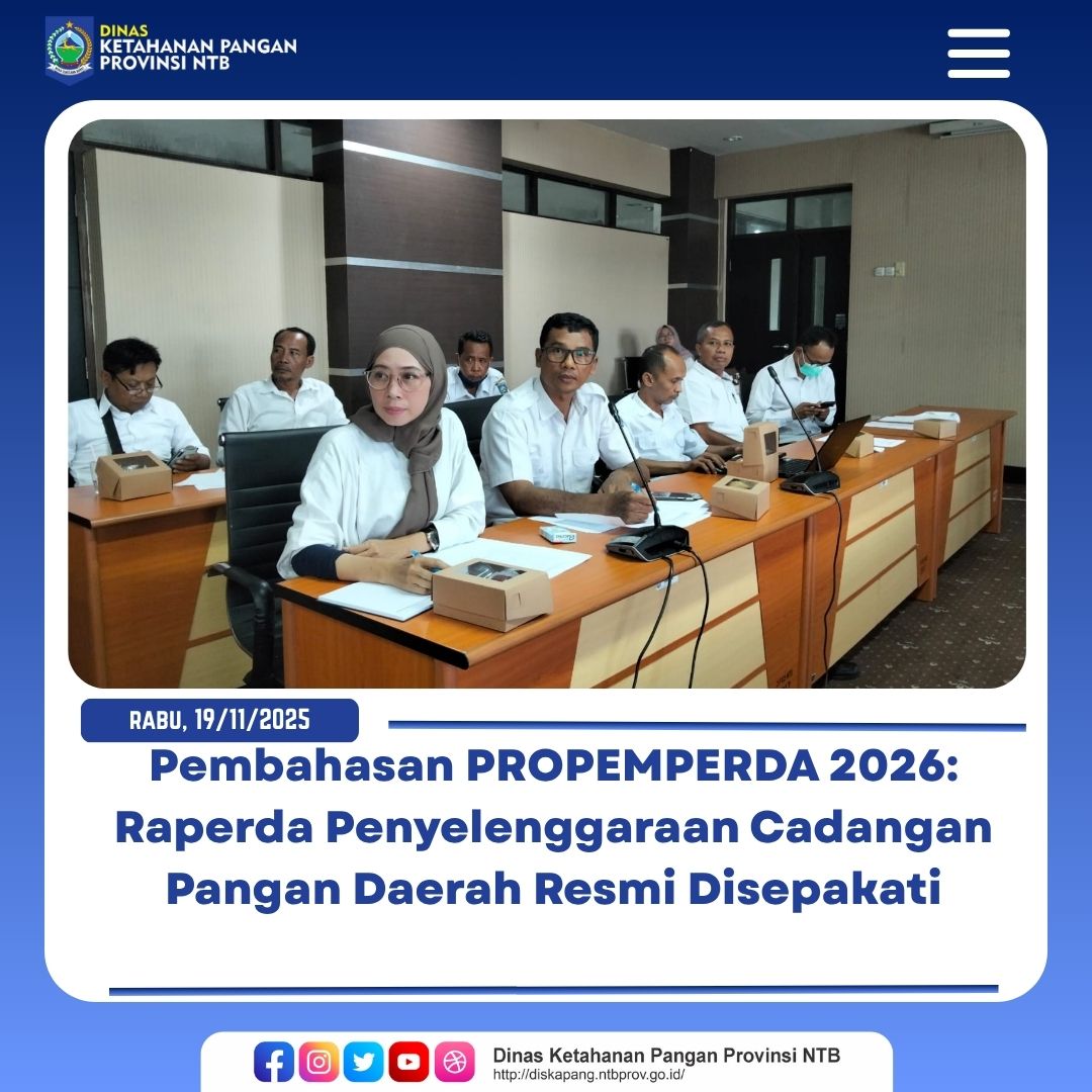 Pembahasan PROPEMPERDA 2026: Raperda Penyelenggaraan Cadangan Pangan Daerah Resmi Disepakati