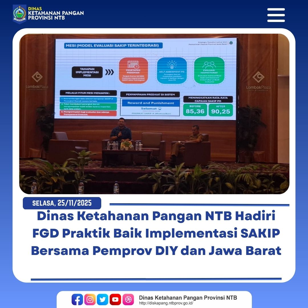 DKP NTB Hadiri FGD Praktik Baik Implementasi SAKIP Bersama Pemprov DIY dan Jawa Barat