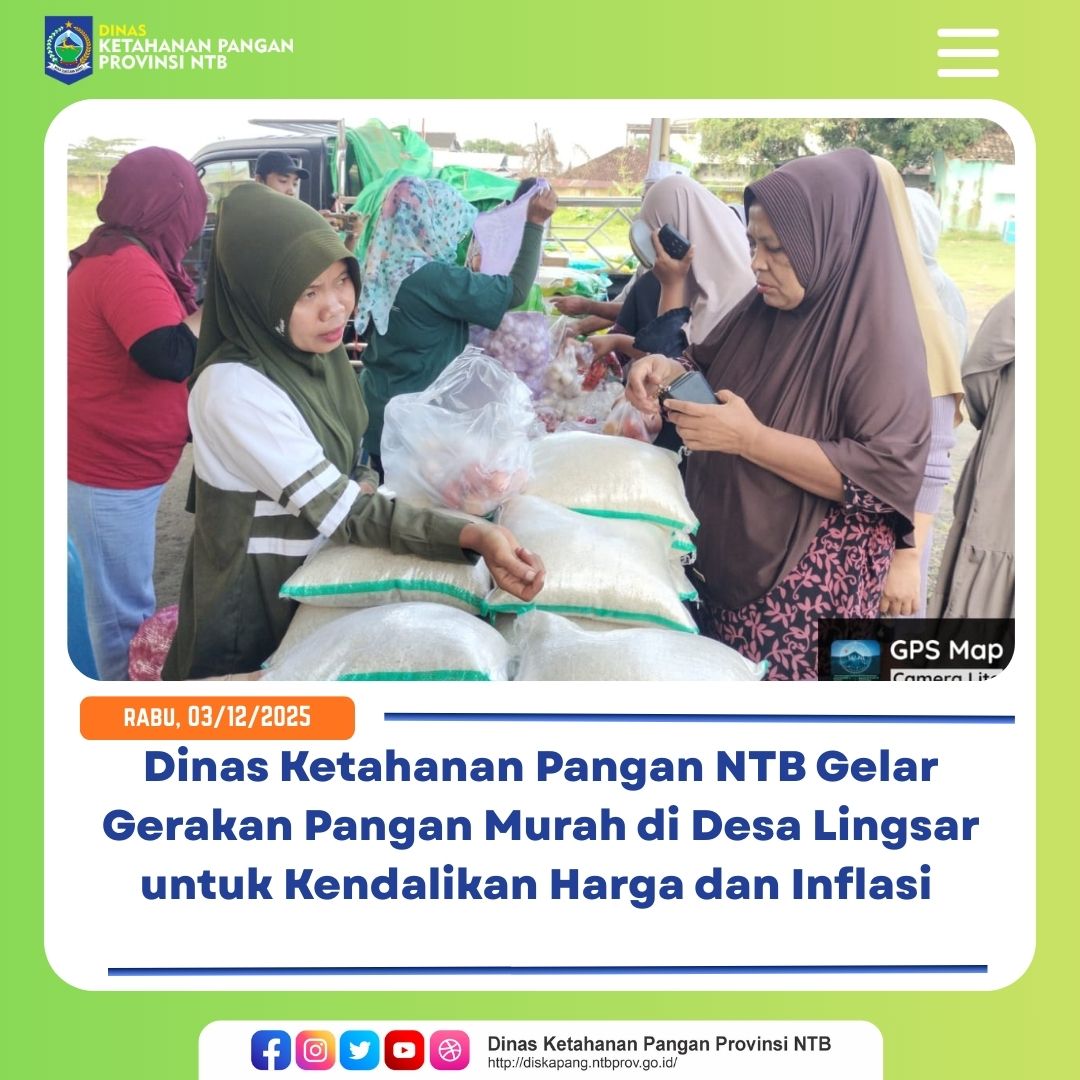 Dinas Ketahanan Pangan NTB Gelar Gerakan Pangan Murah di Desa Lingsar untuk Kendalikan Harga dan Inflasi 