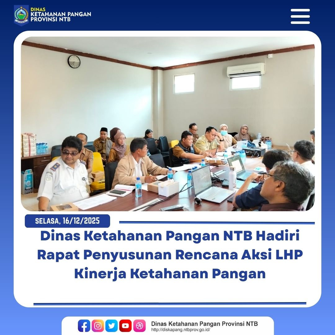 DKP NTB Hadiri Rapat Penyusunan Rencana Aksi LHP Kinerja Ketahanan Pangan