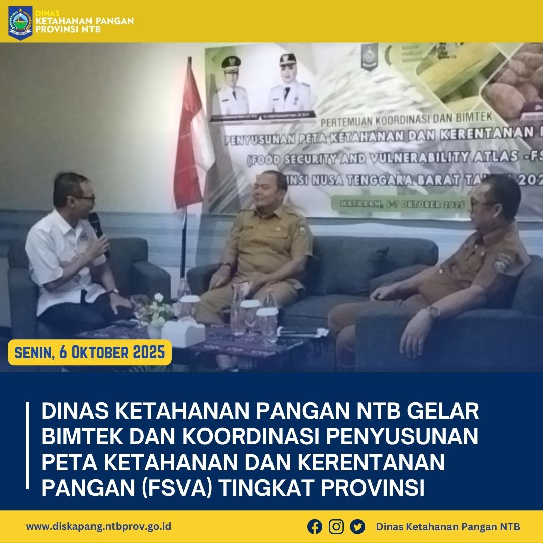 DKP NTB Gelar Koordinasi dan Bimtek Penyusunan Peta Ketahanan dan Kerentanan Pangan (FSVA) 2025