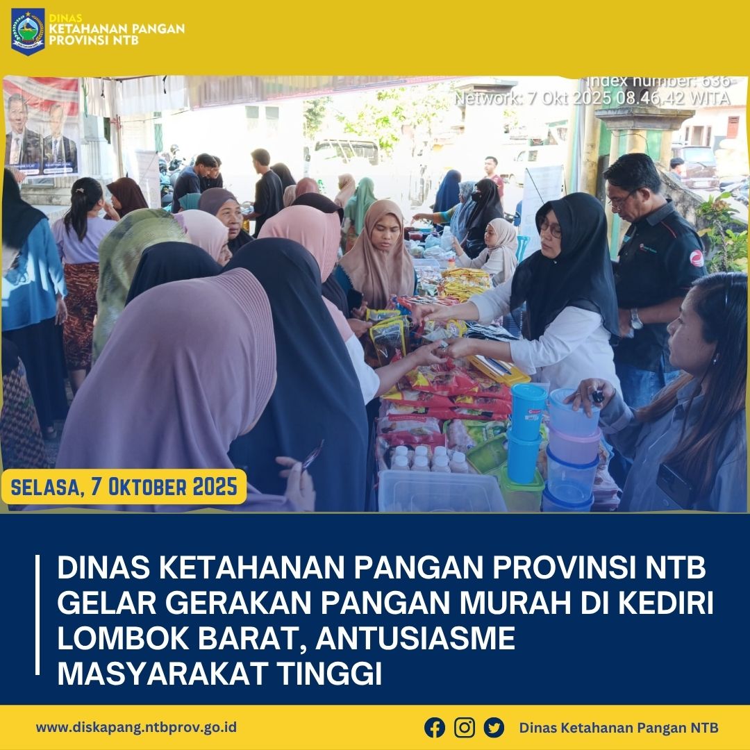 Dinas Ketahanan Pangan Provinsi NTB Gelar GPM di Lombok Barat, Antusiasme Masyarakat Tinggi