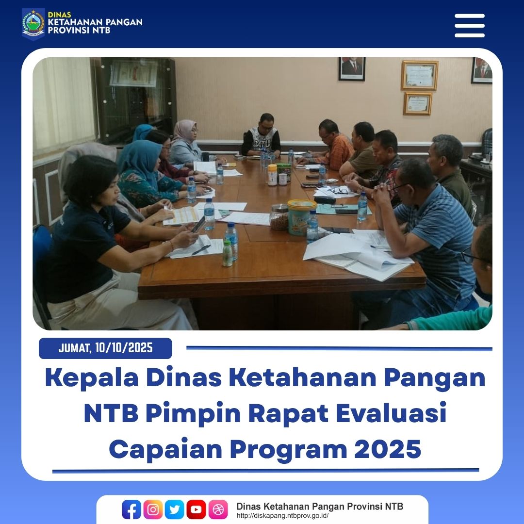 Kepala Dinas Ketahanan Pangan NTB Pimpin Rapat Evaluasi Capaian Program 2025