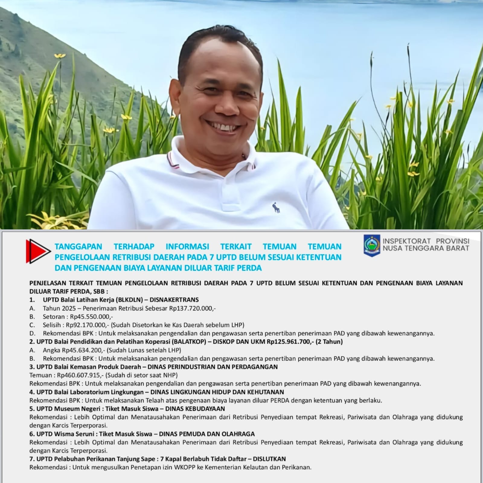 Jubir Pemprov NTB Tegaskan Tak Ada Perbedaan Data Temuan BPK