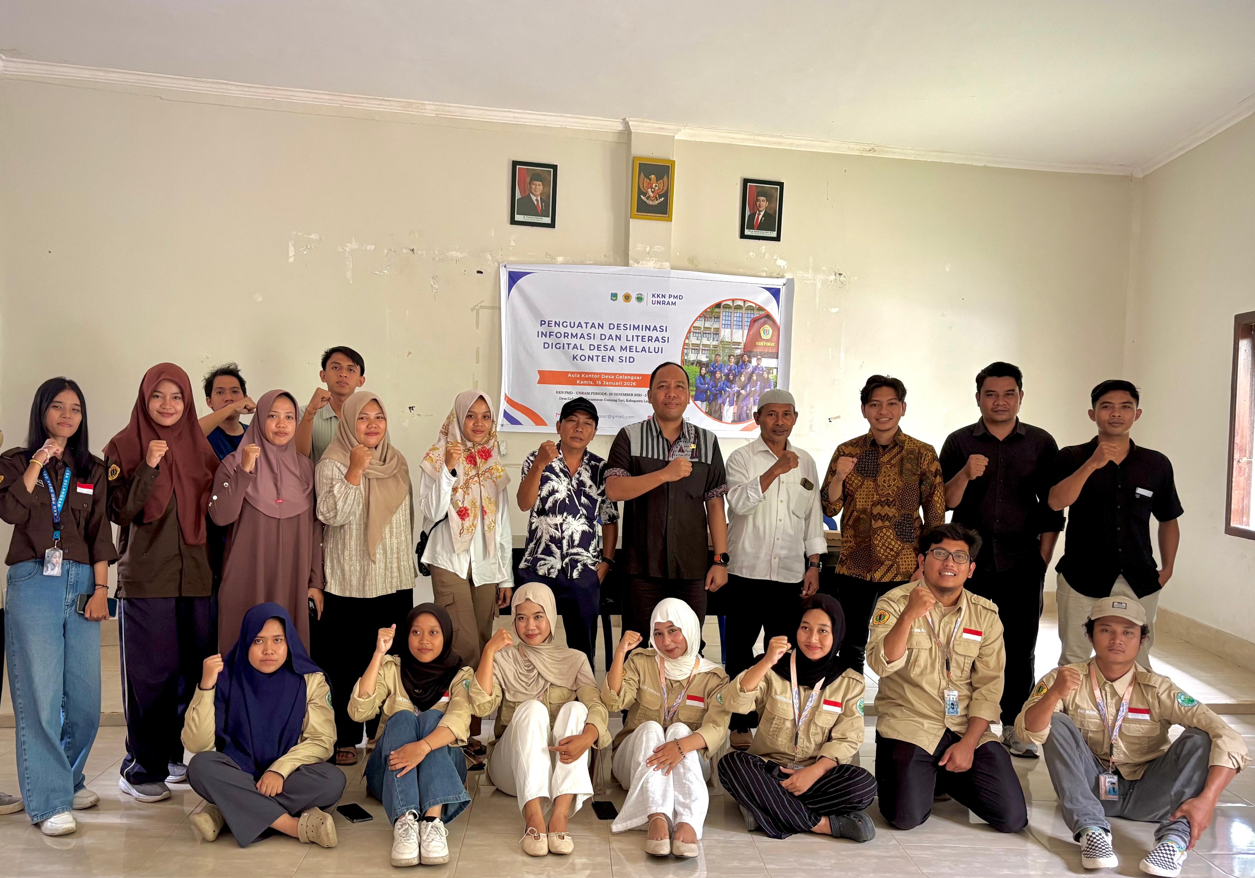 Diskominfotik NTB Bersama KKN Unram Perkuat Literasi Digital dan Optimalisasi SID di Desa Gelangsar