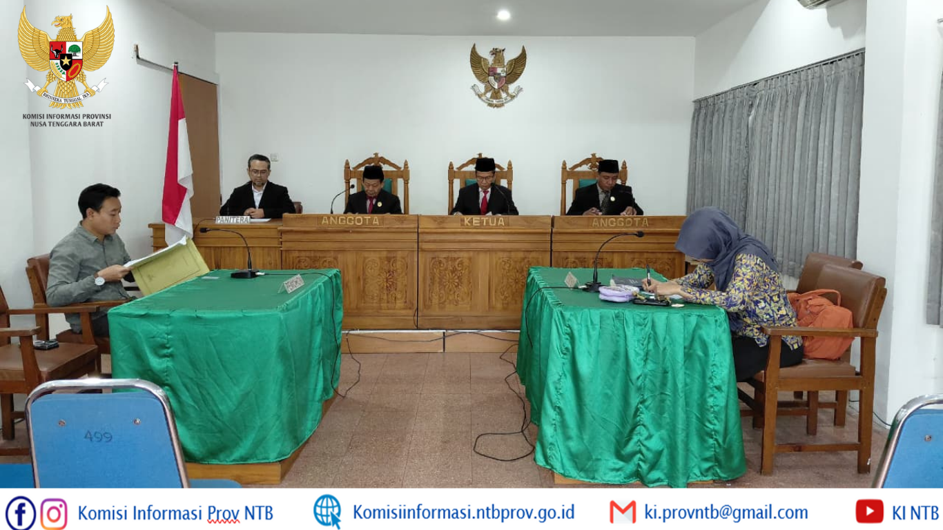 KI NTB Gelar Sidang Pemeriksaan Awal Lanjutan Sengketa Informasi antara GMPRI dan BWS NT I
