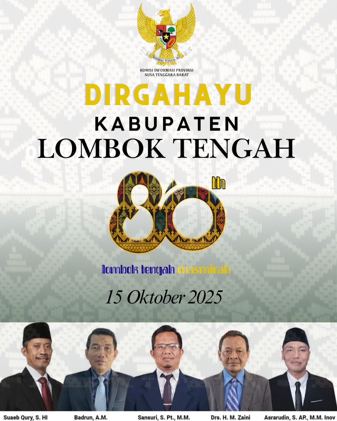 Selamat Hari Jadi ke-80 Kabupaten Lombok Tengah