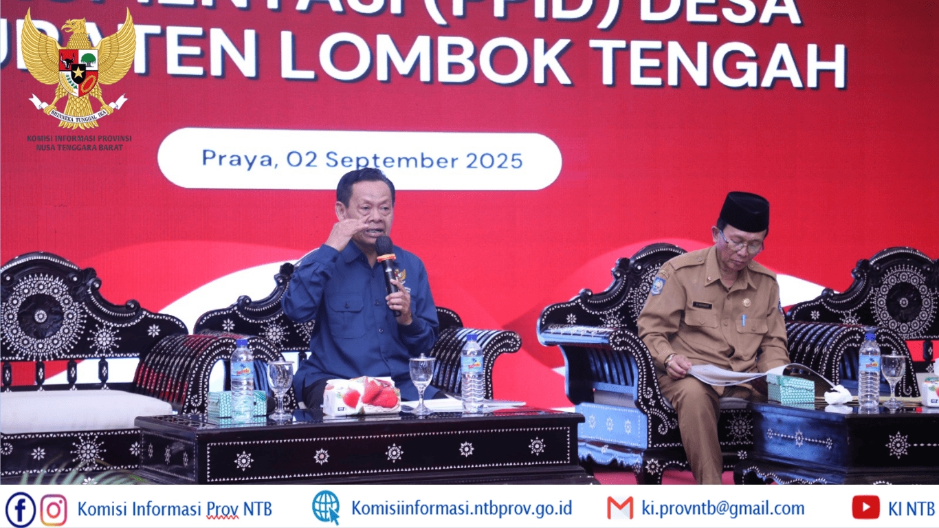 Ketua Komisi Informasi NTB Jadi Narasumber Bimtek PPID Desa se-Lombok Tengah
