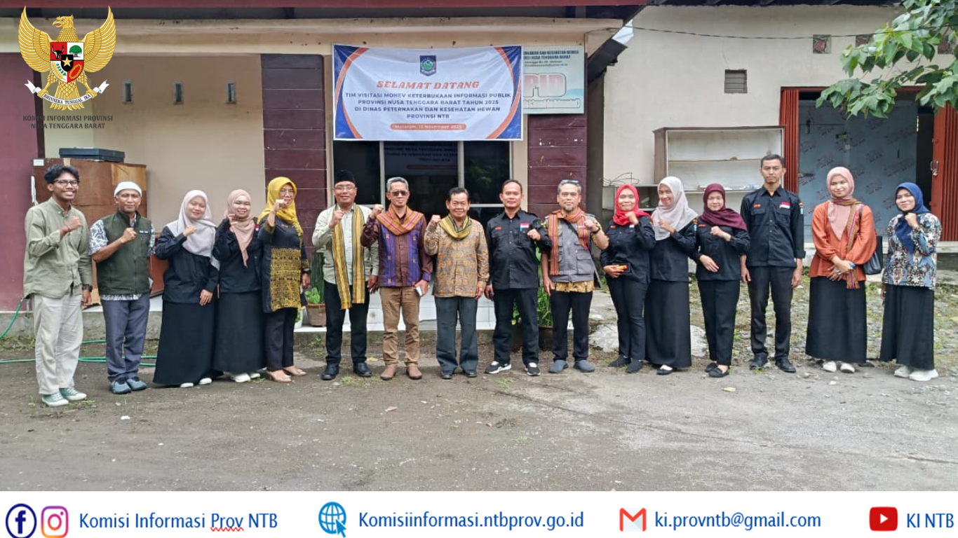 Tim Visitasi Komisi Informasi NTB Lakukan Penilaian Monev KIP di Dinas Peternakan dan Kesehatan Hewan Provinsi NTB