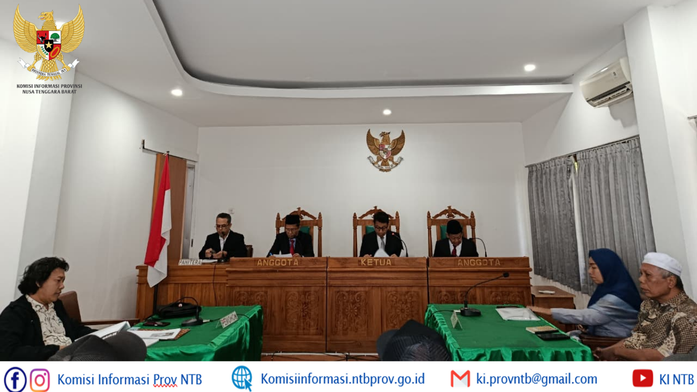 KI NTB Gelar Sidang Sengketa Informasi LAUK vs CV. Fortuna, Majelis Dalami Legal Standing Termohon